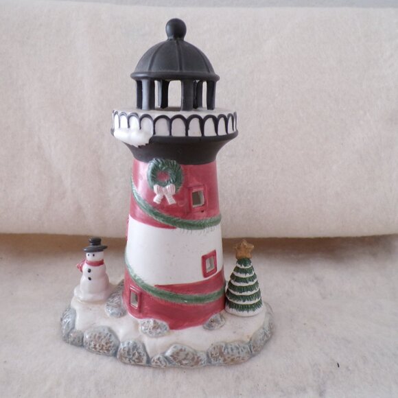 LAST DAY SUNDAY Yankee Candle Christmas Lighthouse Snowman Christmas - Picture 1 of 6